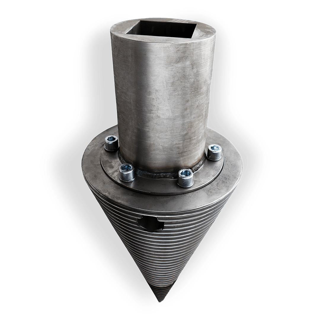 Adapter für Spaltkegel 65mm rund auf 75mm vierkant Adapter für Spaltkegel 65mm rund auf 75mm vierkant